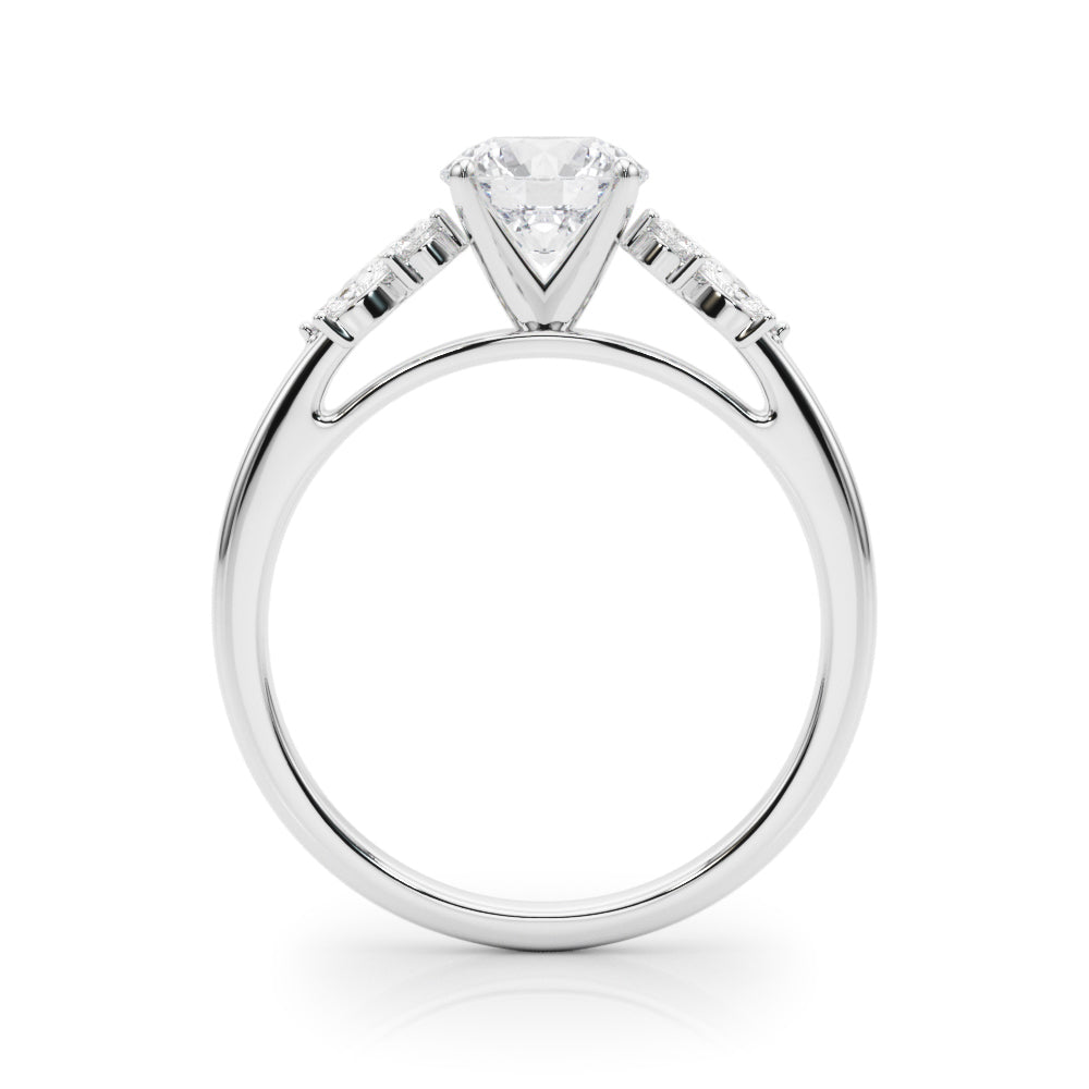 Opulent Engagment Ring With Peg Head Round Diamond Engagement Ring — 9K/18K Gold & Platinum