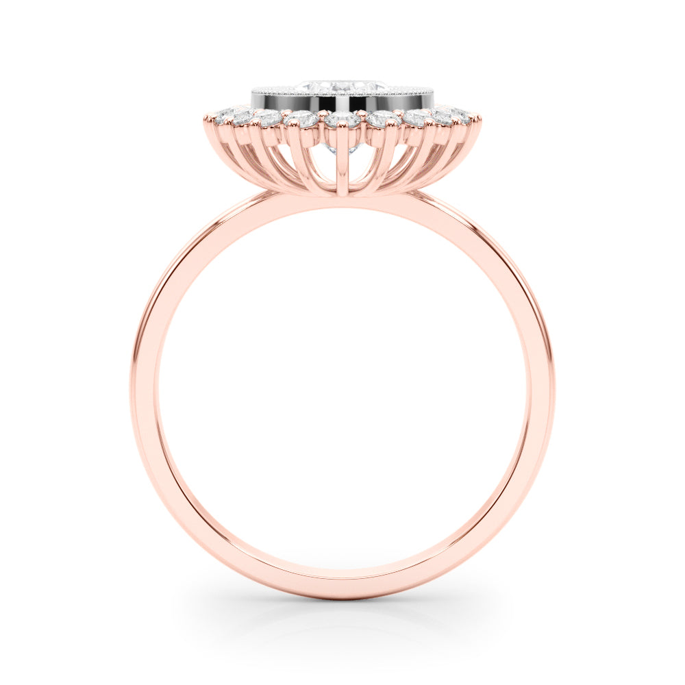 Enchanted Center Oval Diamond Engagement Ring — 9K/18K Gold & Platinum