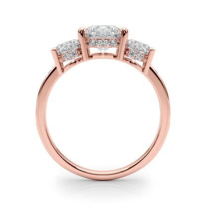 Rose gold ring with diamonds 