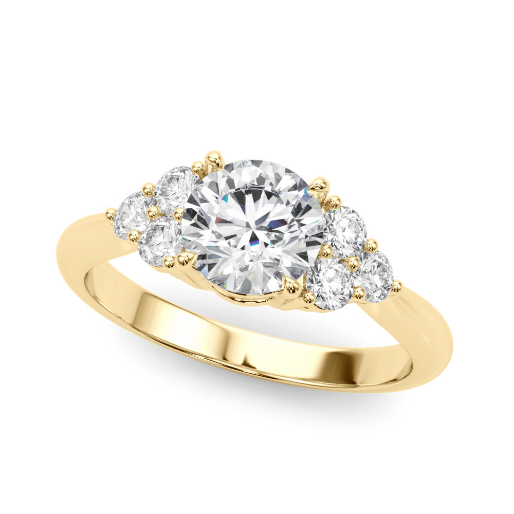 Celestial Diamond Eng Ring Round Diamond Engagement Ring — 9K/18K Gold & Platinum