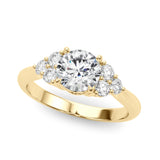 Celestial Diamond Eng Ring Round Diamond Engagement Ring — 9K/18K Gold & Platinum