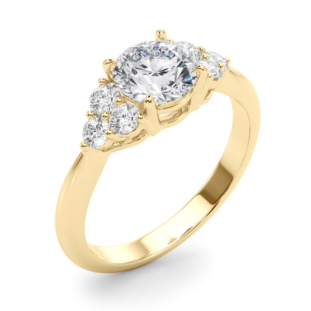 Celestial Diamond Eng Ring Round Diamond Engagement Ring — 9K/18K Gold & Platinum