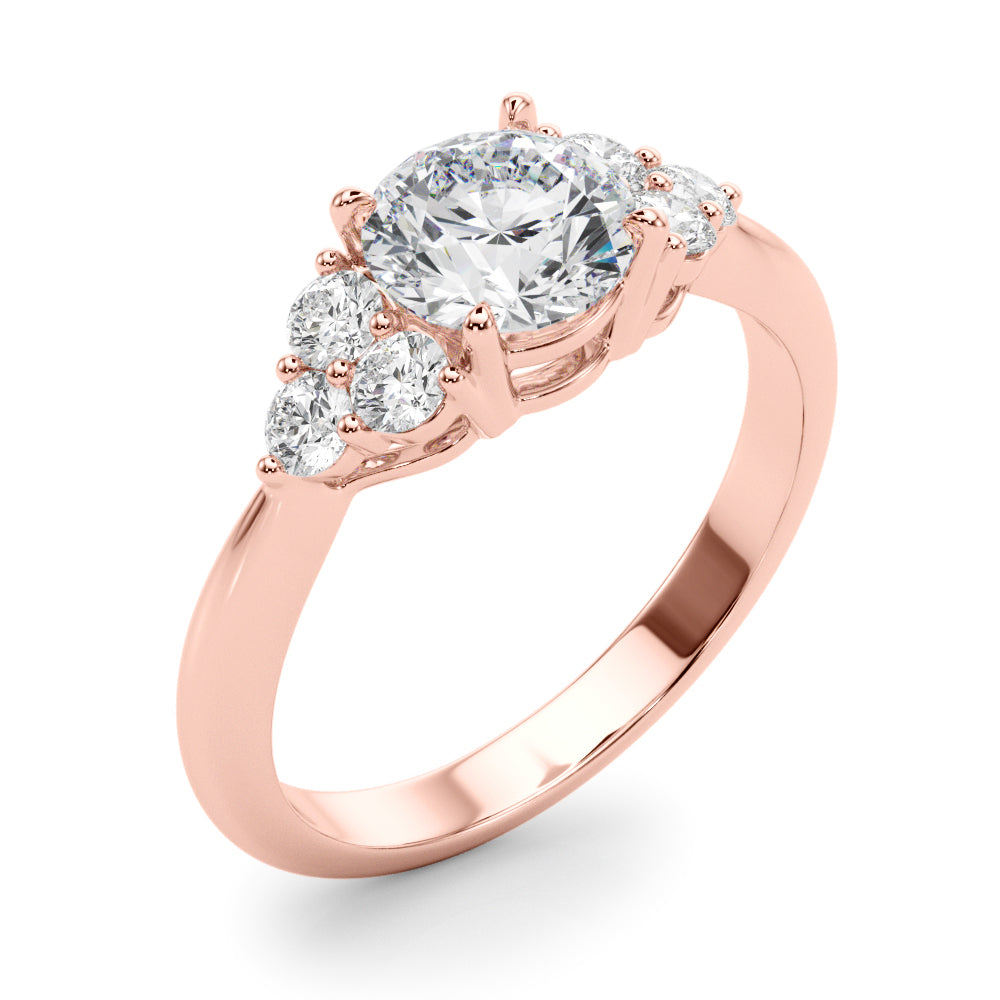 Celestial Diamond Eng Ring Round Diamond Engagement Ring — 9K/18K Gold & Platinum