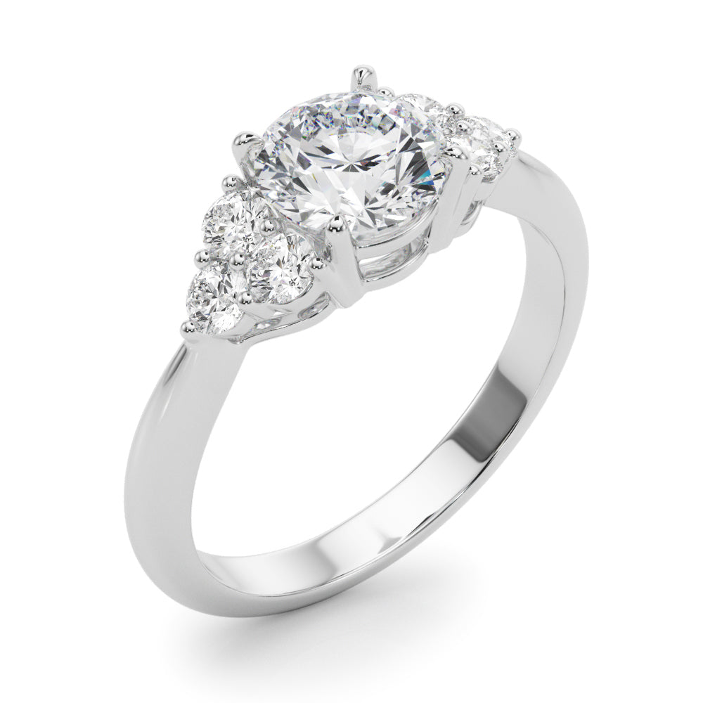 Celestial Diamond Eng Ring Round Diamond Engagement Ring — 9K/18K Gold & Platinum