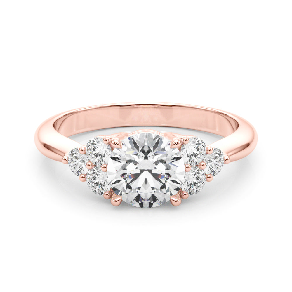 Celestial Diamond Eng Ring Round Diamond Engagement Ring — 9K/18K Gold & Platinum
