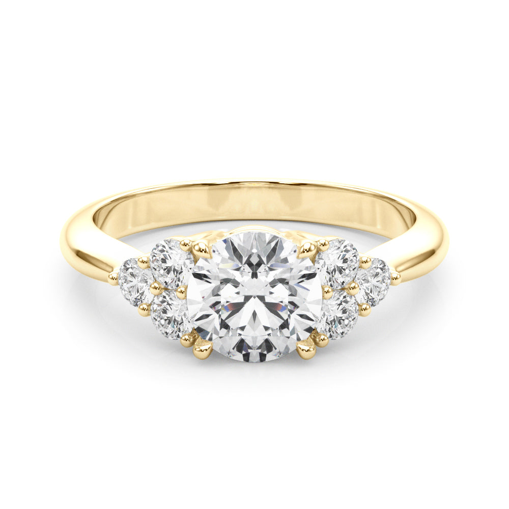 Celestial Diamond Eng Ring Round Diamond Engagement Ring — 9K/18K Gold & Platinum
