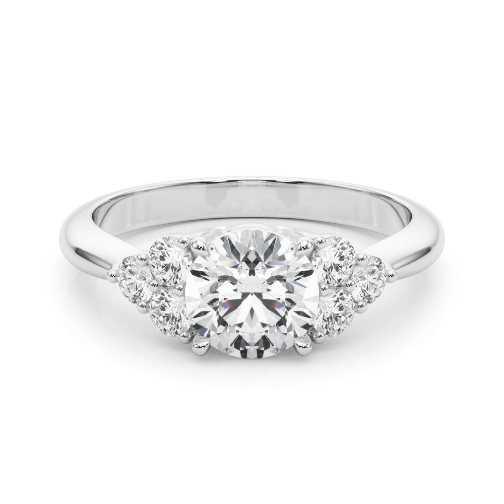 Celestial Diamond Eng Ring Round Diamond Engagement Ring — 9K/18K Gold & Platinum