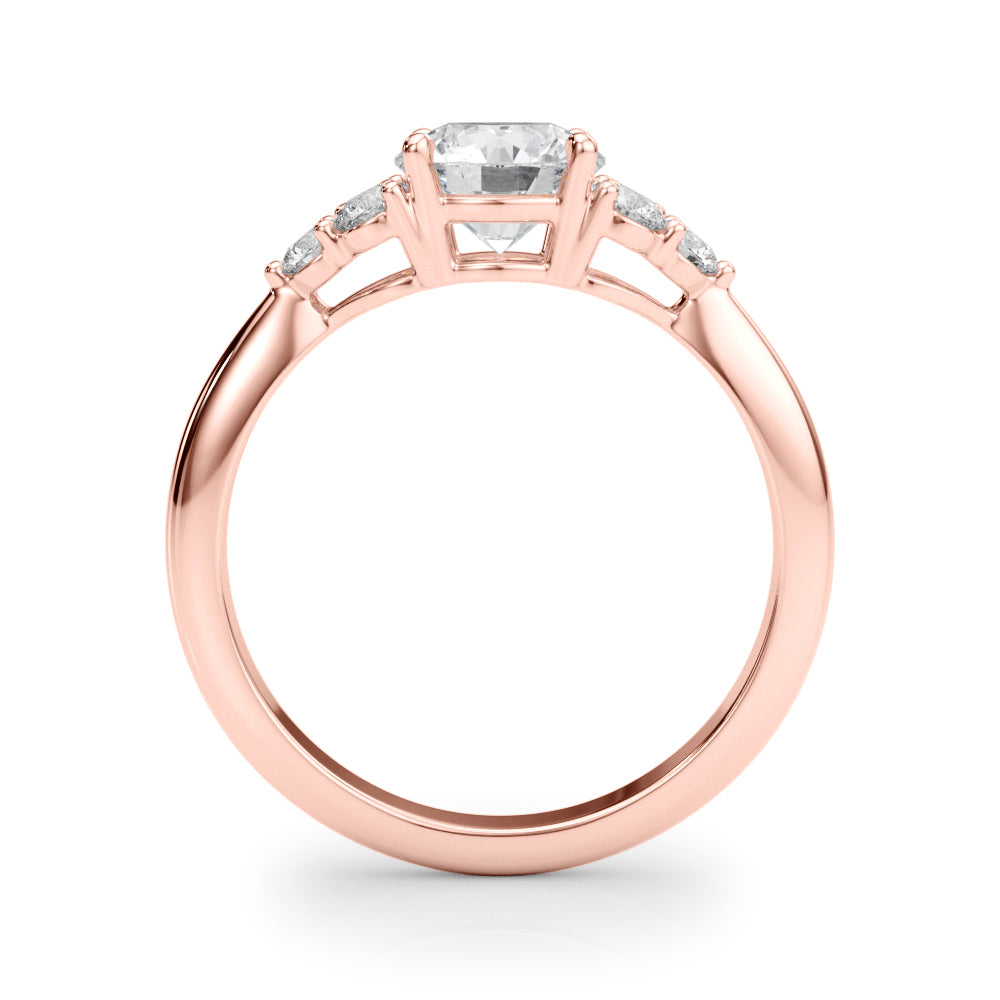 Celestial Diamond Eng Ring Round Diamond Engagement Ring — 9K/18K Gold & Platinum