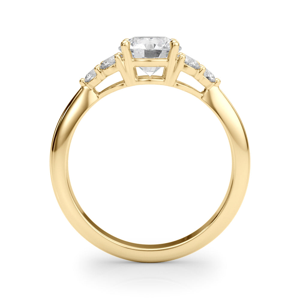 Celestial Diamond Eng Ring Round Diamond Engagement Ring — 9K/18K Gold & Platinum