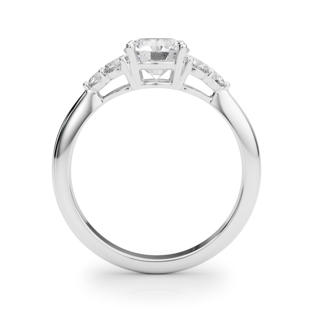 Celestial Diamond Eng Ring Round Diamond Engagement Ring — 9K/18K Gold & Platinum