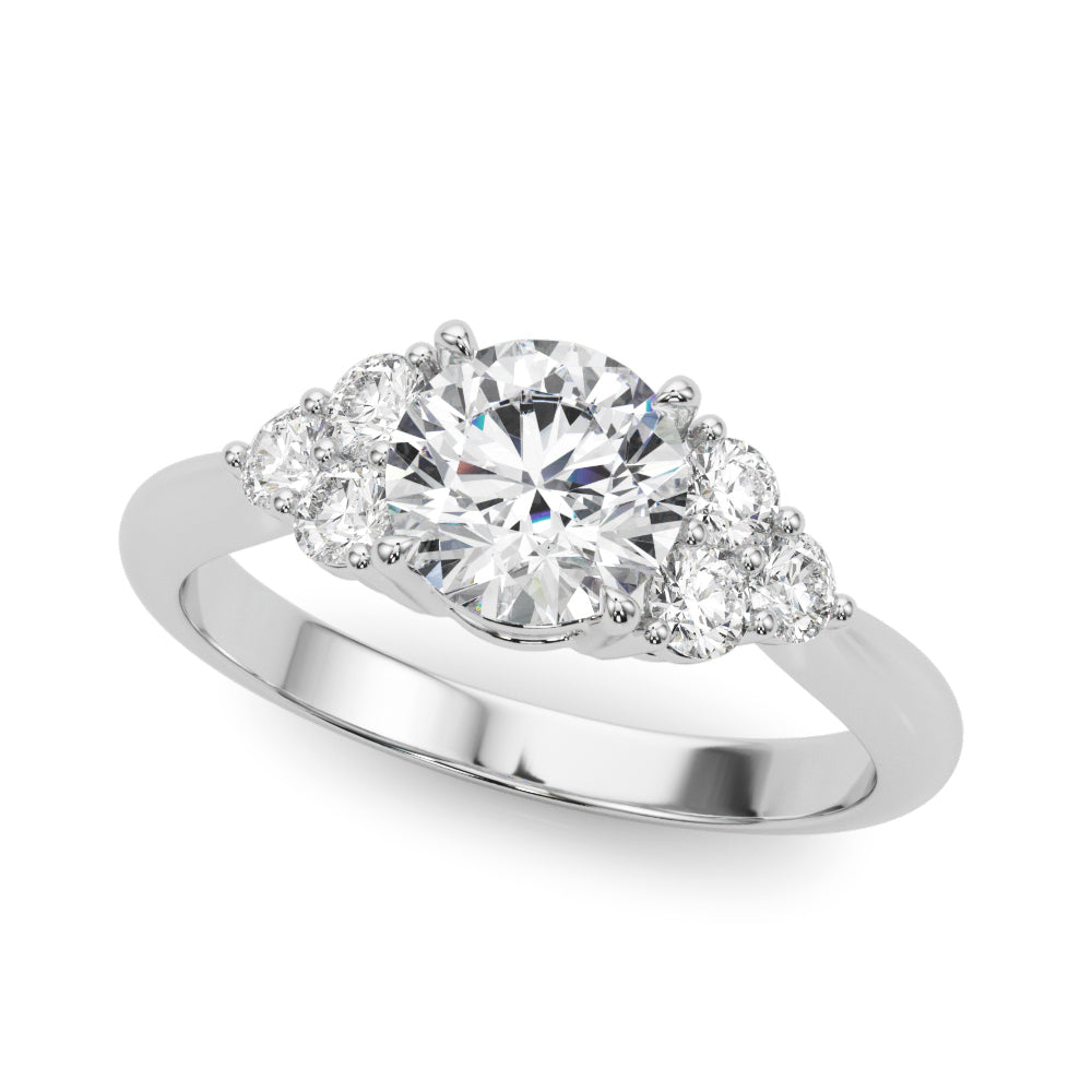 Celestial Diamond Eng Ring Round Diamond Engagement Ring — 9K/18K Gold & Platinum