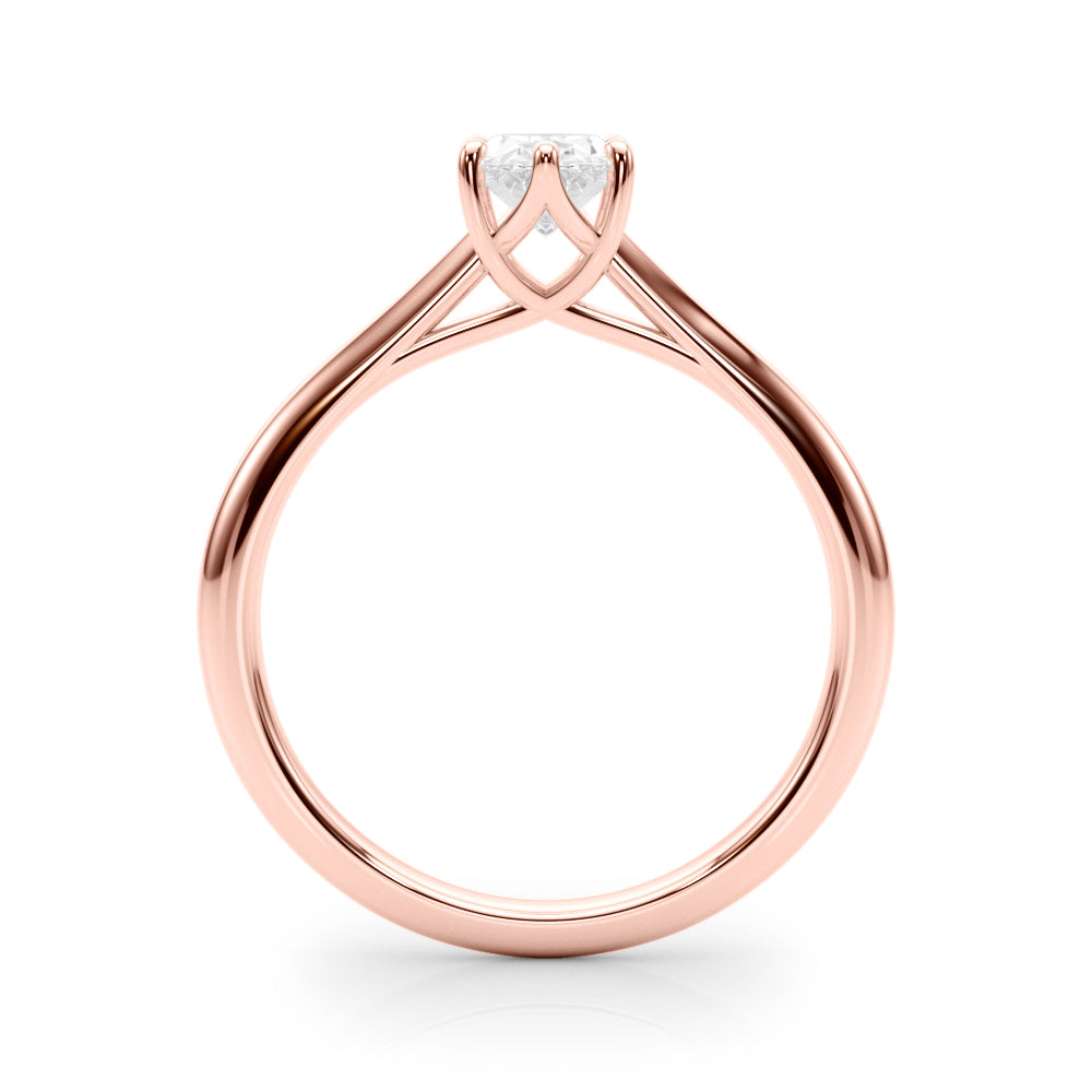 Crowned Solitaire Ovals Oval Diamond Engagement Ring — 9K/18K Gold & Platinum