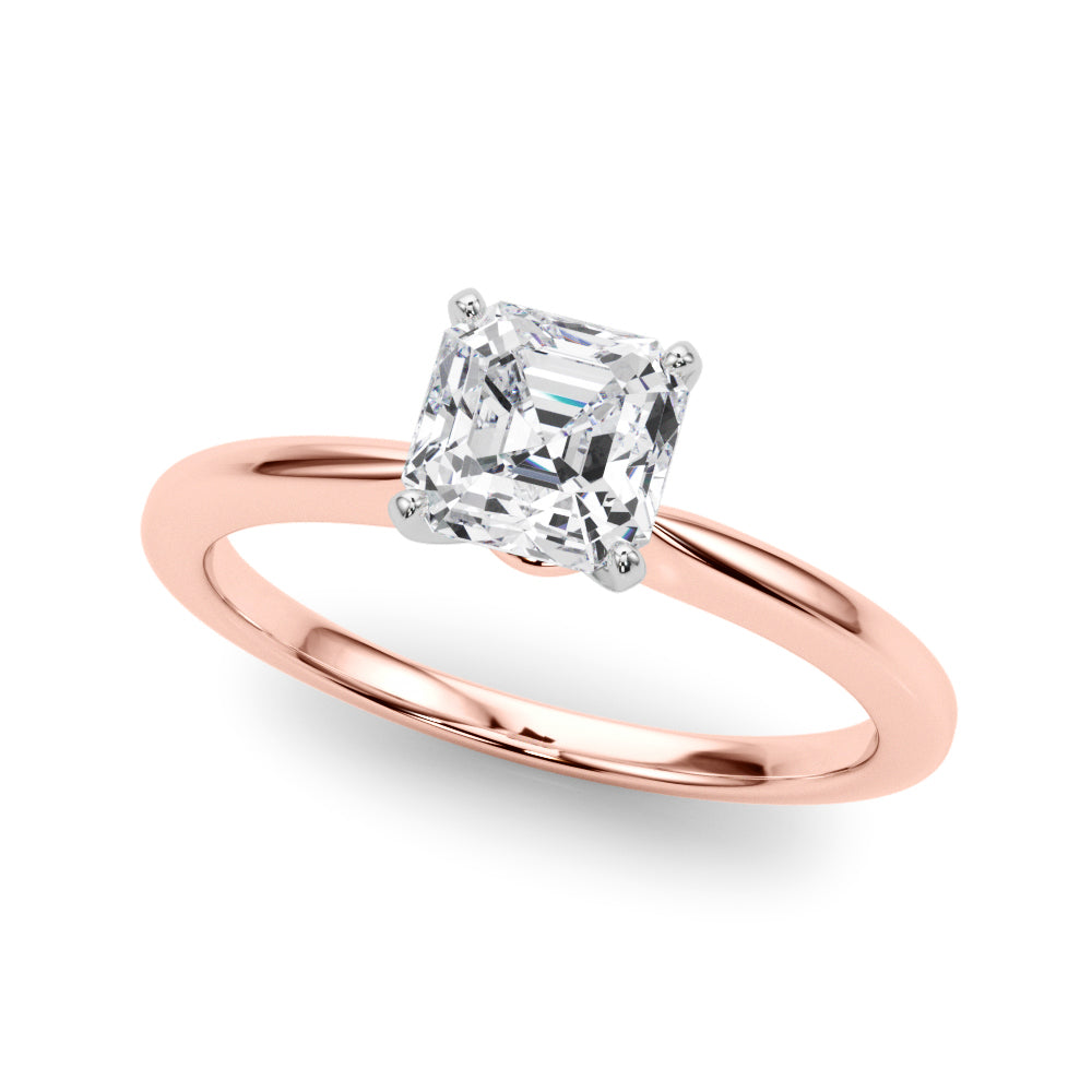 Refined Solitaire For Peg Head Round Diamond Engagement Ring — 9K/18K Gold & Platinum