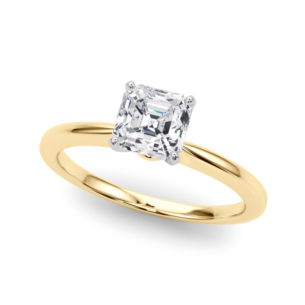 Refined Solitaire For Peg Head Round Diamond Engagement Ring — 9K/18K Gold & Platinum