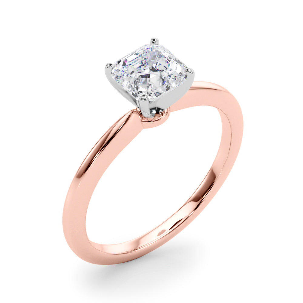Refined Solitaire For Peg Head Round Diamond Engagement Ring — 9K/18K Gold & Platinum