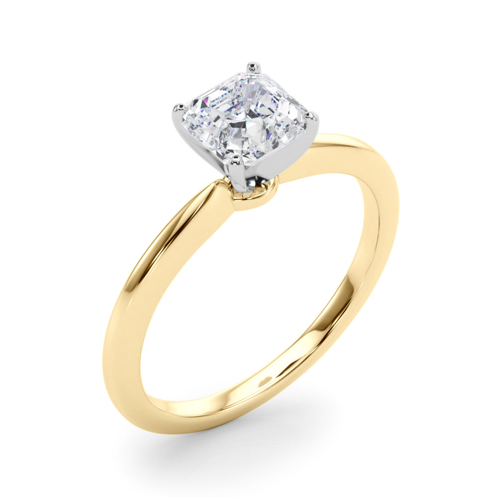 Refined Solitaire For Peg Head Round Diamond Engagement Ring — 9K/18K Gold & Platinum