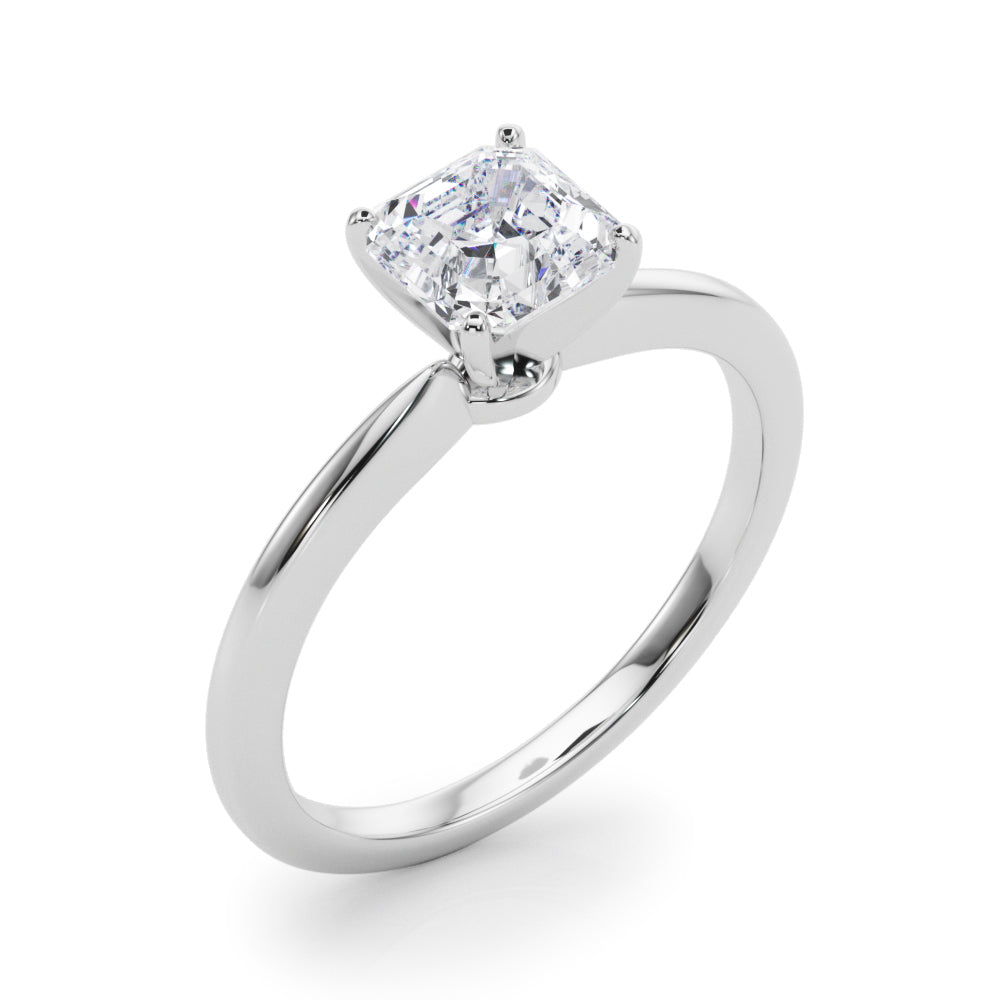 Refined Solitaire For Peg Head Round Diamond Engagement Ring — 9K/18K Gold & Platinum