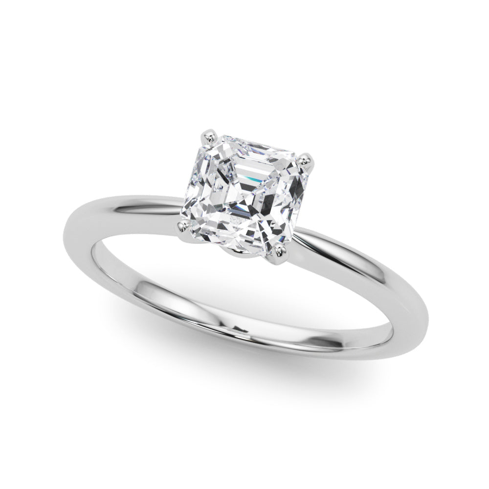 Refined Solitaire For Peg Head Round Diamond Engagement Ring — 9K/18K Gold & Platinum