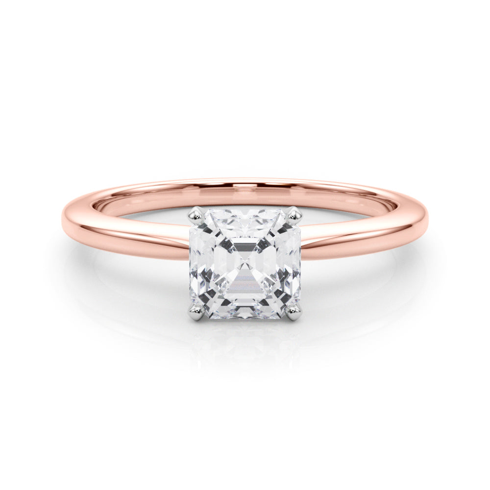 Refined Solitaire For Peg Head Round Diamond Engagement Ring — 9K/18K Gold & Platinum