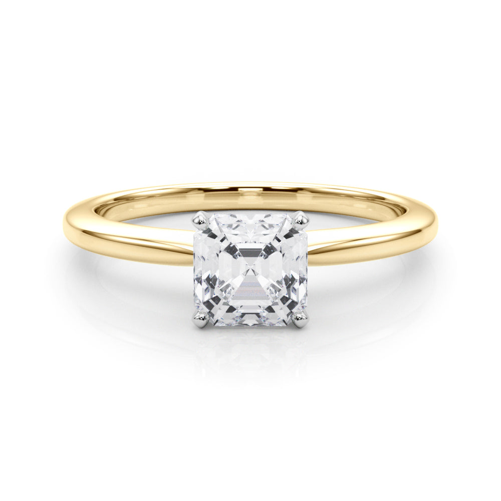 Refined Solitaire For Peg Head Round Diamond Engagement Ring — 9K/18K Gold & Platinum