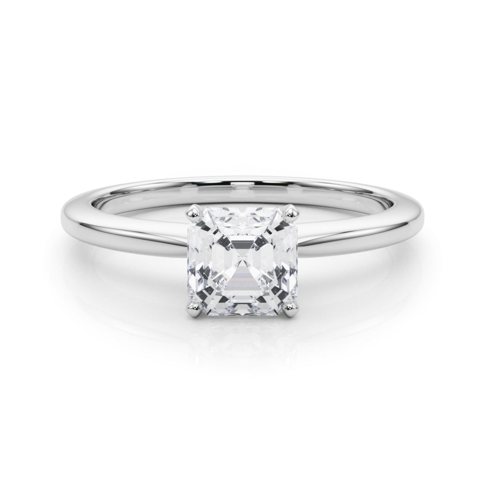 Refined Solitaire For Peg Head Round Diamond Engagement Ring — 9K/18K Gold & Platinum