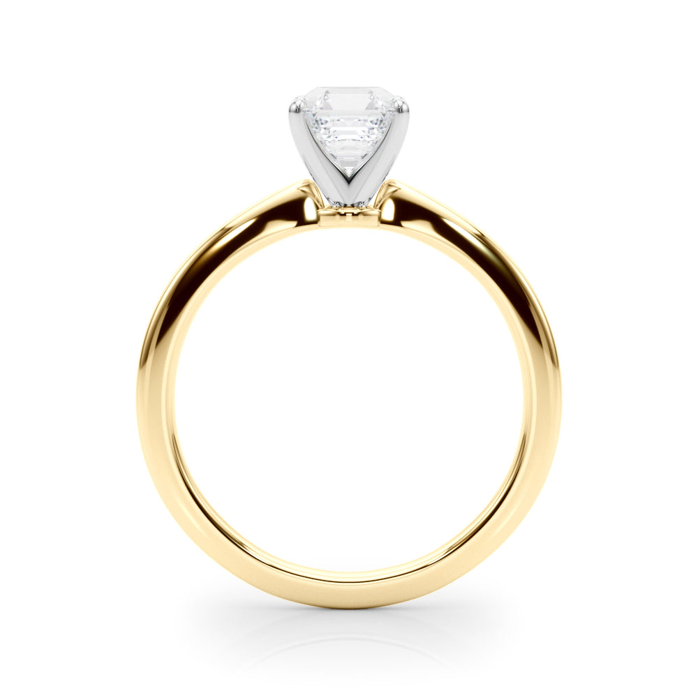 Refined Solitaire For Peg Head Round Diamond Engagement Ring — 9K/18K Gold & Platinum