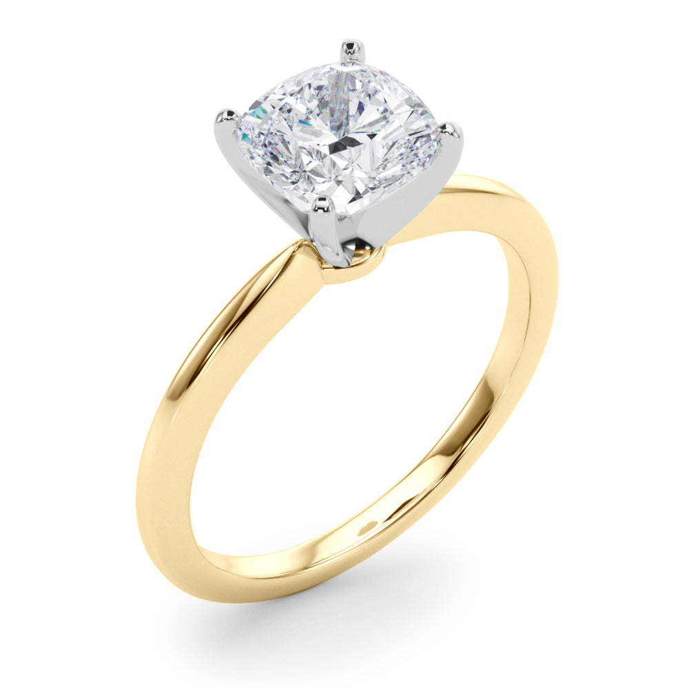 Refined Solitaire For Peg Head Round Diamond Engagement Ring — 9K/18K Gold & Platinum