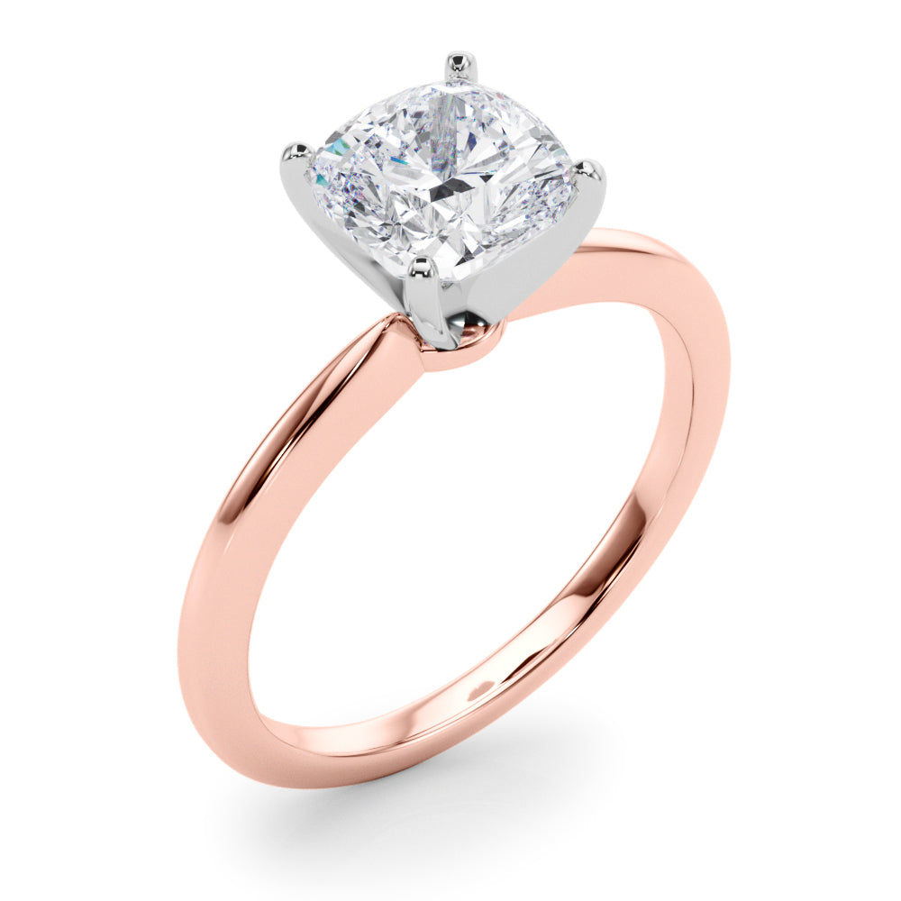 Refined Solitaire For Peg Head Round Diamond Engagement Ring — 9K/18K Gold & Platinum