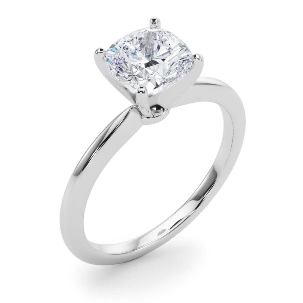 Refined Solitaire For Peg Head Round Diamond Engagement Ring — 9K/18K Gold & Platinum