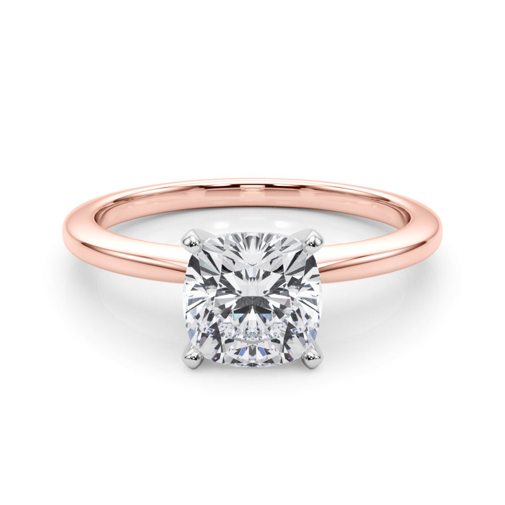 Refined Solitaire For Peg Head Round Diamond Engagement Ring — 9K/18K Gold & Platinum