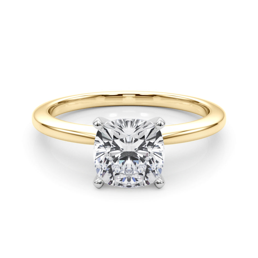 Refined Solitaire For Peg Head Round Diamond Engagement Ring — 9K/18K Gold & Platinum