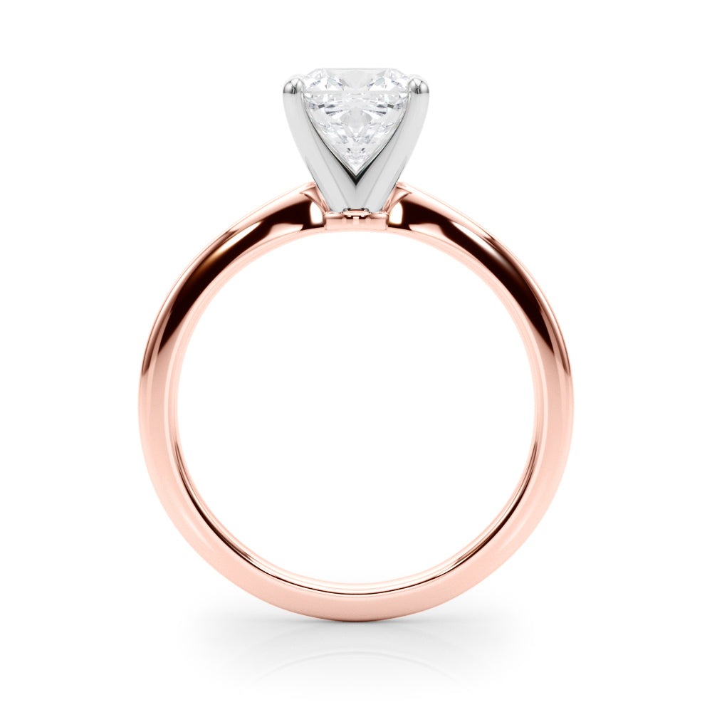 Refined Solitaire For Peg Head Round Diamond Engagement Ring — 9K/18K Gold & Platinum