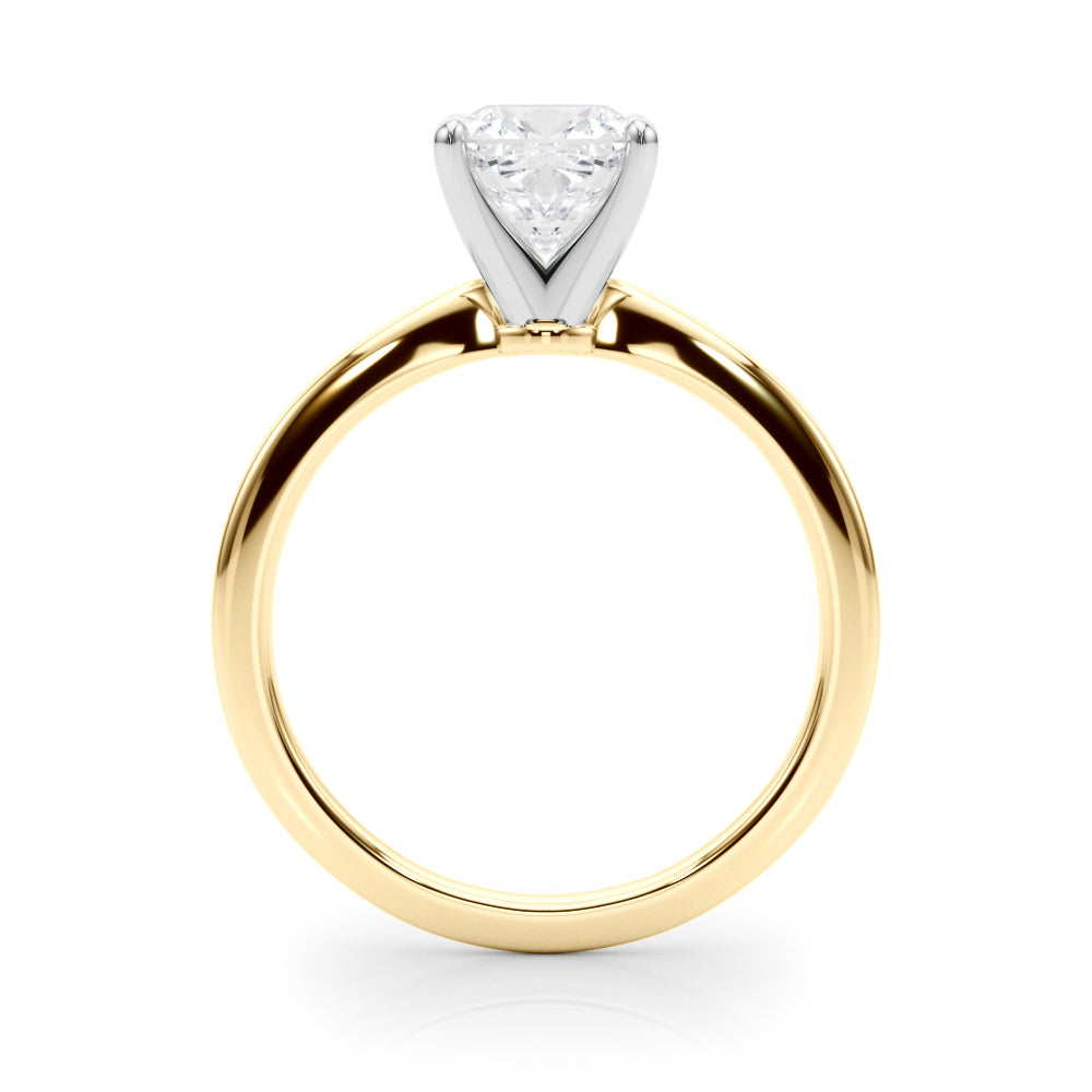 Refined Solitaire For Peg Head Round Diamond Engagement Ring — 9K/18K Gold & Platinum