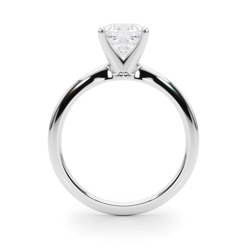 Refined Solitaire For Peg Head Round Diamond Engagement Ring — 9K/18K Gold & Platinum