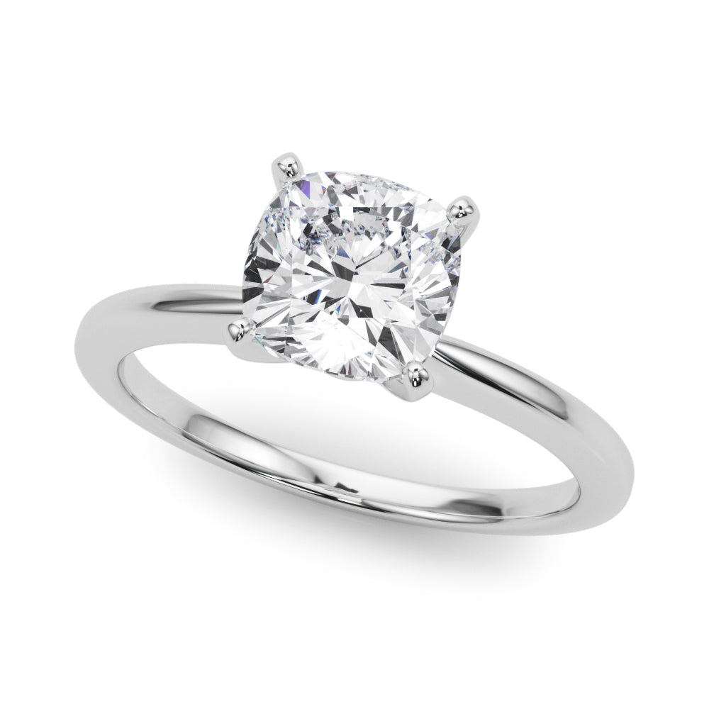 Refined Solitaire For Peg Head Round Diamond Engagement Ring — 9K/18K Gold & Platinum