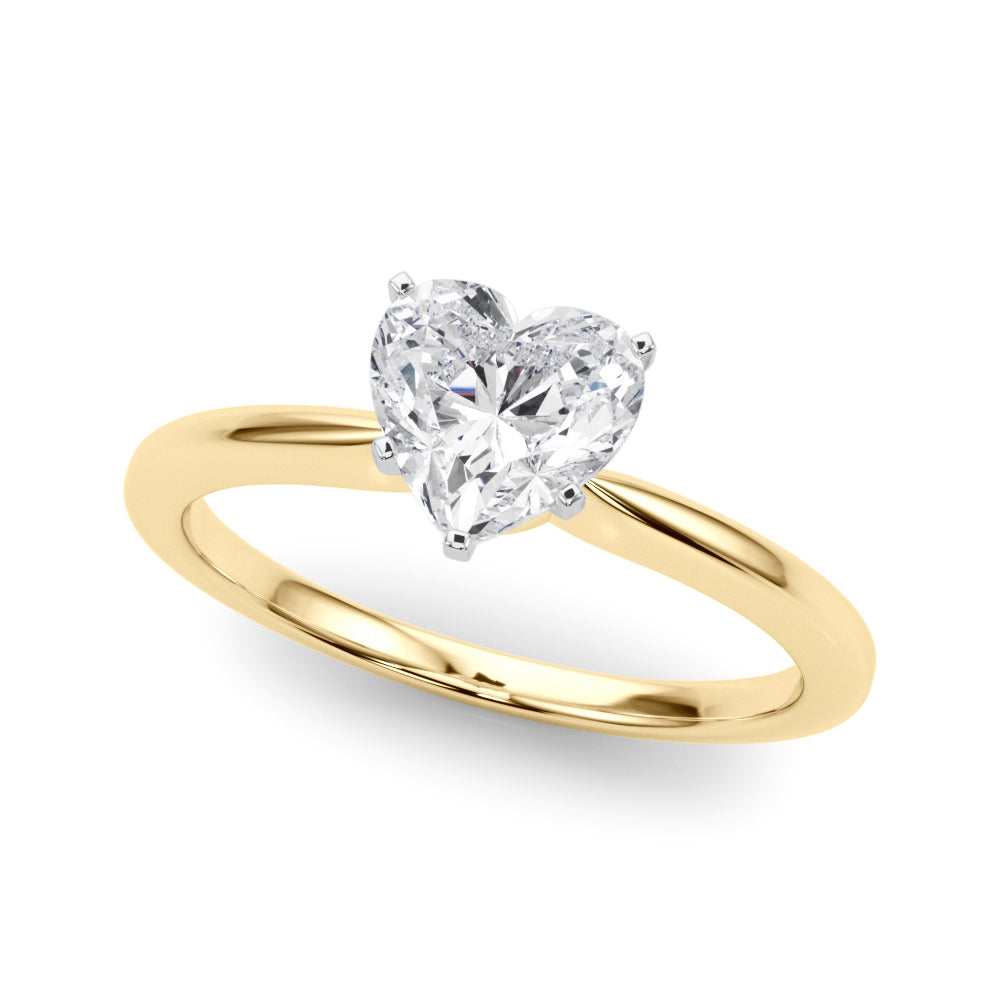 Refined Solitaire For Peg Head Round Diamond Engagement Ring — 9K/18K Gold & Platinum