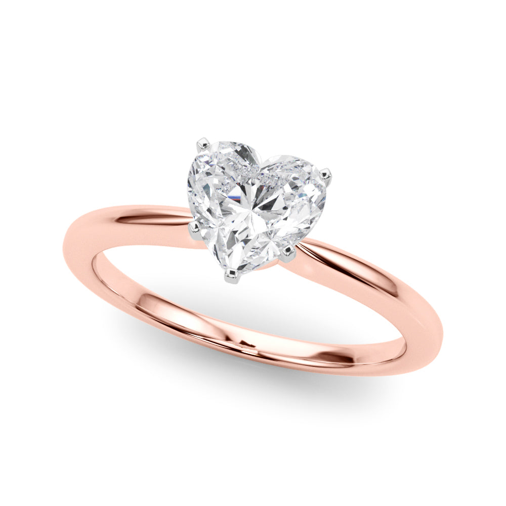 Refined Solitaire For Peg Head Round Diamond Engagement Ring — 9K/18K Gold & Platinum