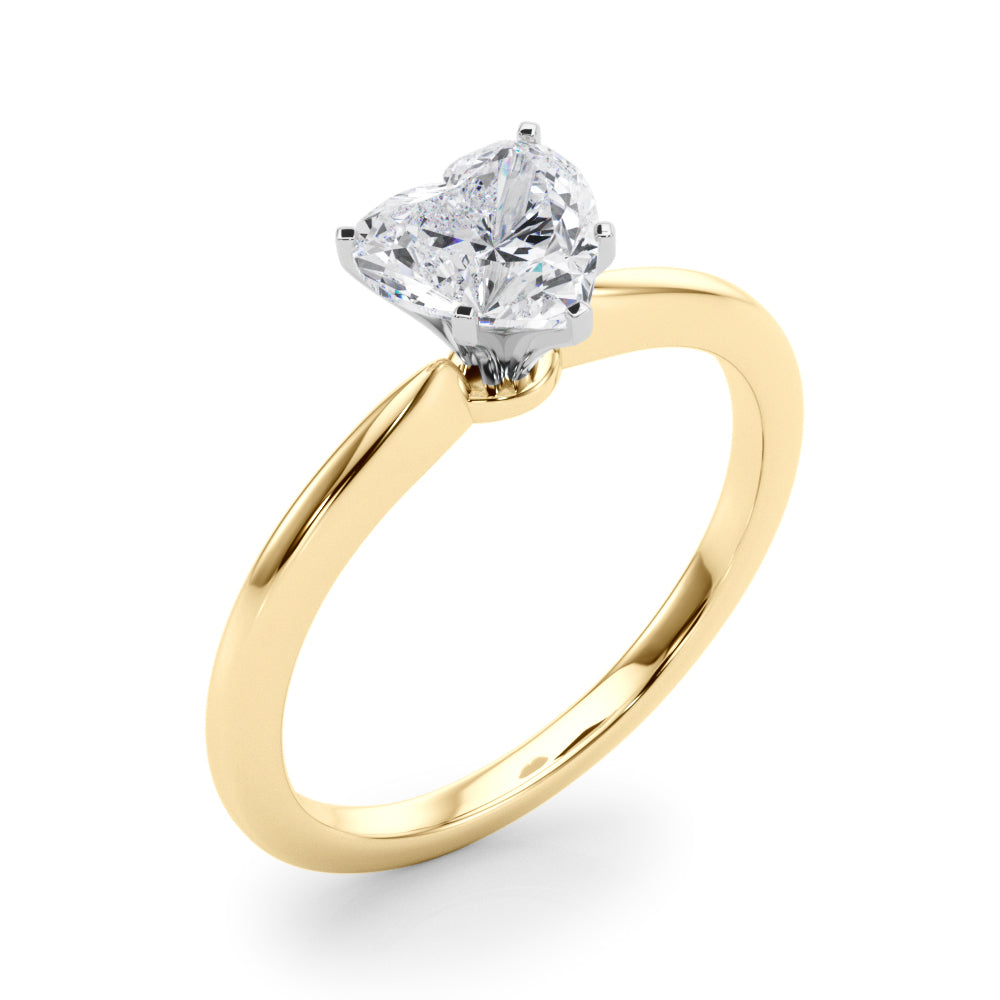 Refined Solitaire For Peg Head Round Diamond Engagement Ring — 9K/18K Gold & Platinum