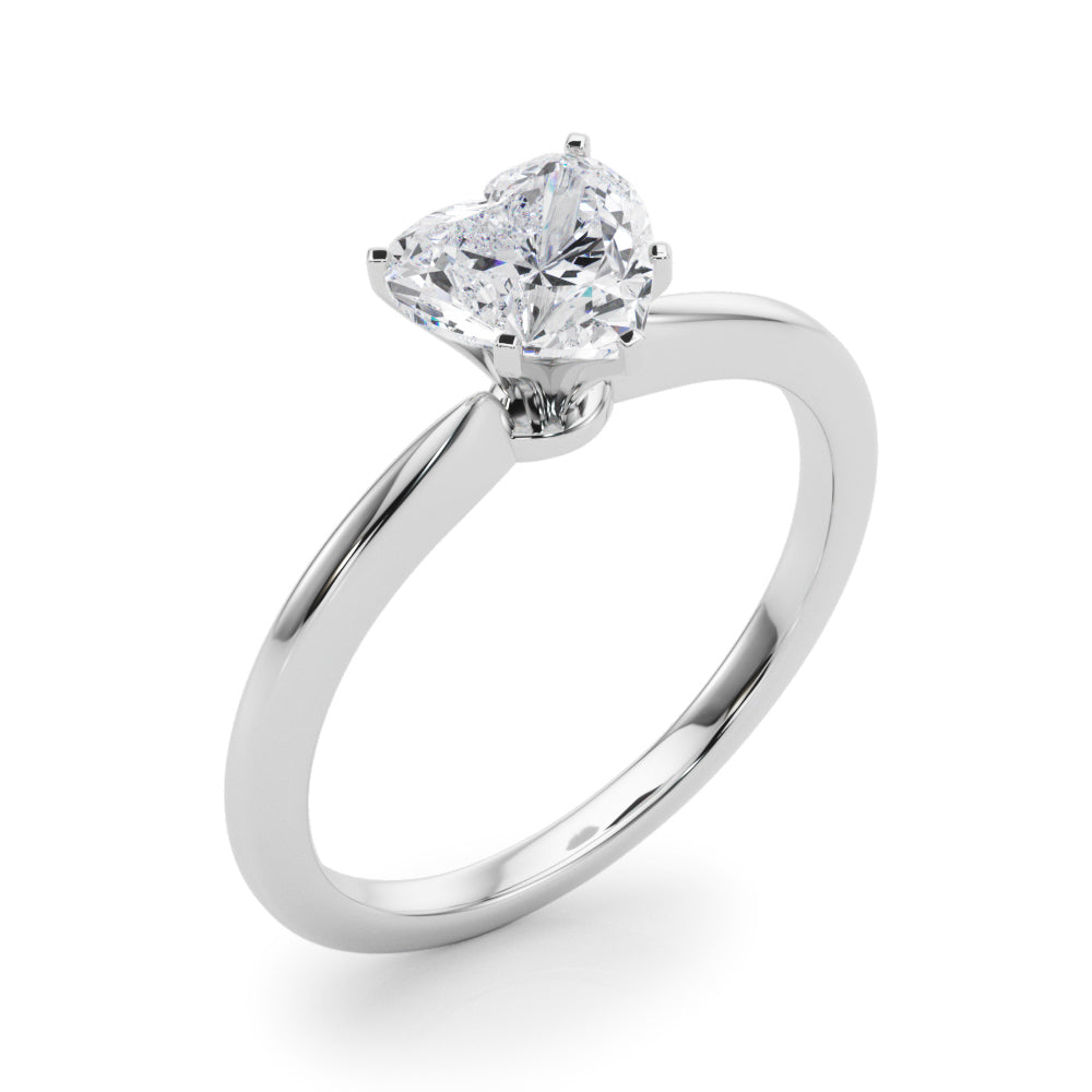 Refined Solitaire For Peg Head Round Diamond Engagement Ring — 9K/18K Gold & Platinum