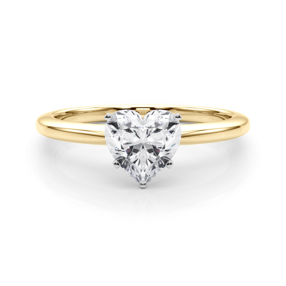 Refined Solitaire For Peg Head Round Diamond Engagement Ring — 9K/18K Gold & Platinum