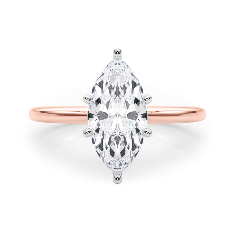 Refined Solitaire For Peg Head Round Diamond Engagement Ring — 9K/18K Gold & Platinum