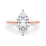 Refined Solitaire For Peg Head Round Diamond Engagement Ring — 9K/18K Gold & Platinum