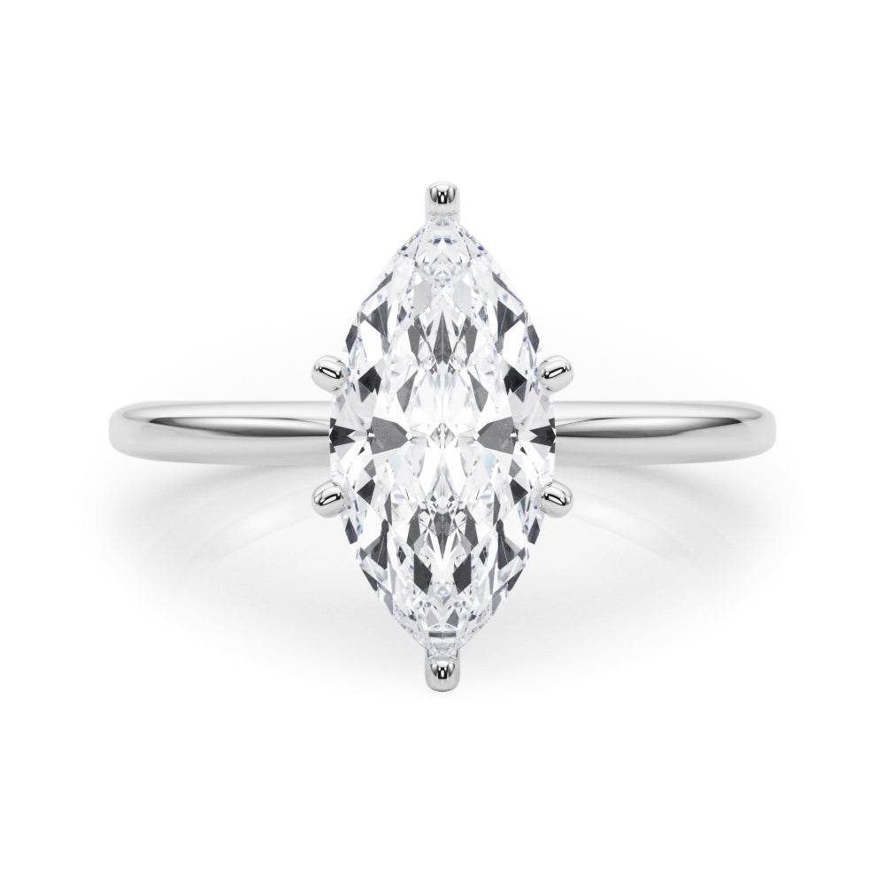 Refined Solitaire For Peg Head Round Diamond Engagement Ring — 9K/18K Gold & Platinum