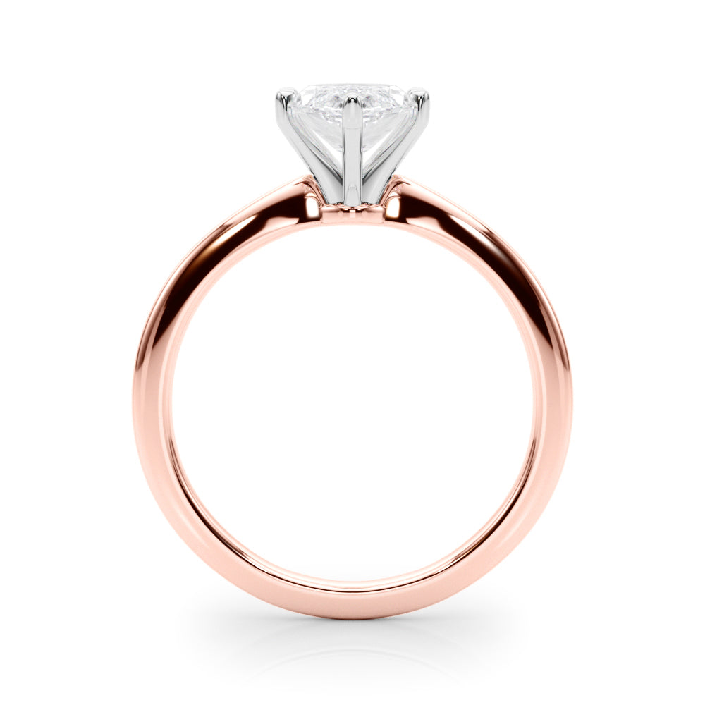 Refined Solitaire For Peg Head Round Diamond Engagement Ring — 9K/18K Gold & Platinum