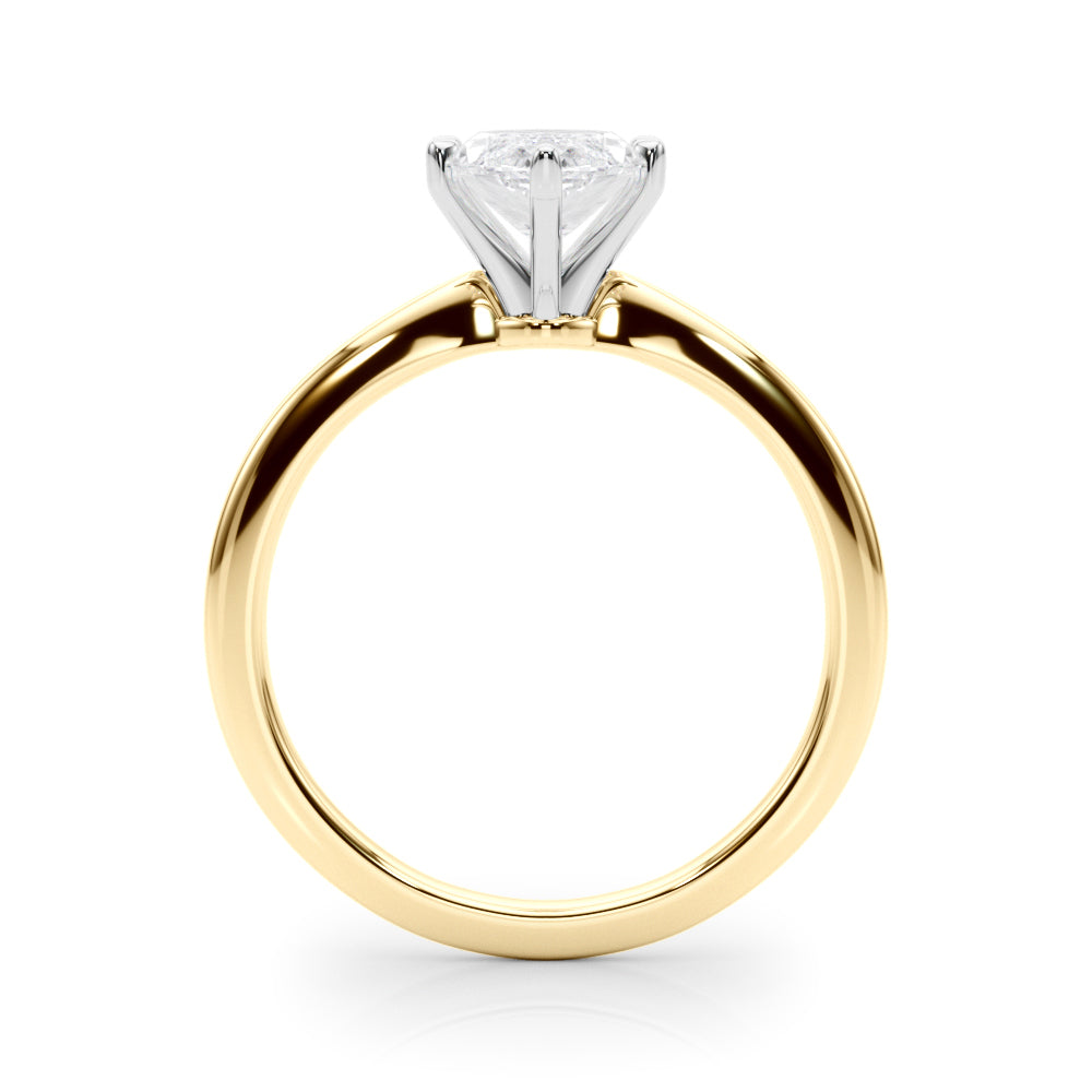 Refined Solitaire For Peg Head Round Diamond Engagement Ring — 9K/18K Gold & Platinum