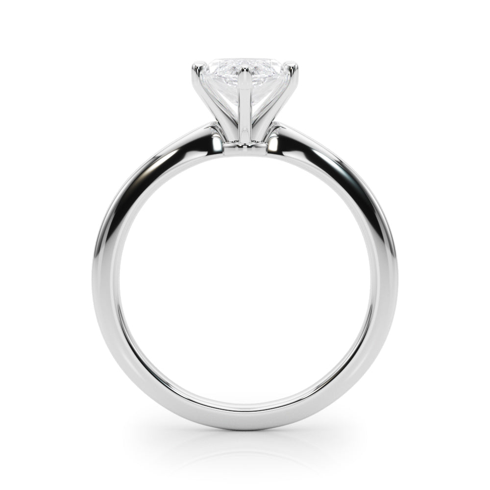 Refined Solitaire For Peg Head Round Diamond Engagement Ring — 9K/18K Gold & Platinum