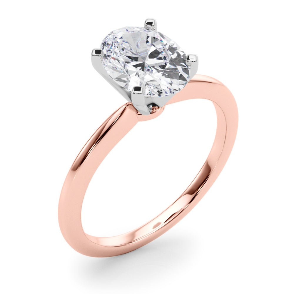 Refined Solitaire For Peg Head Round Diamond Engagement Ring — 9K/18K Gold & Platinum