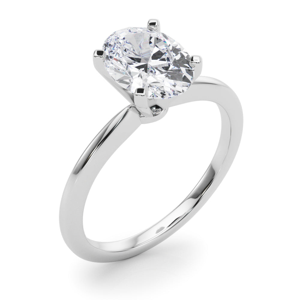 Refined Solitaire For Peg Head Round Diamond Engagement Ring — 9K/18K Gold & Platinum