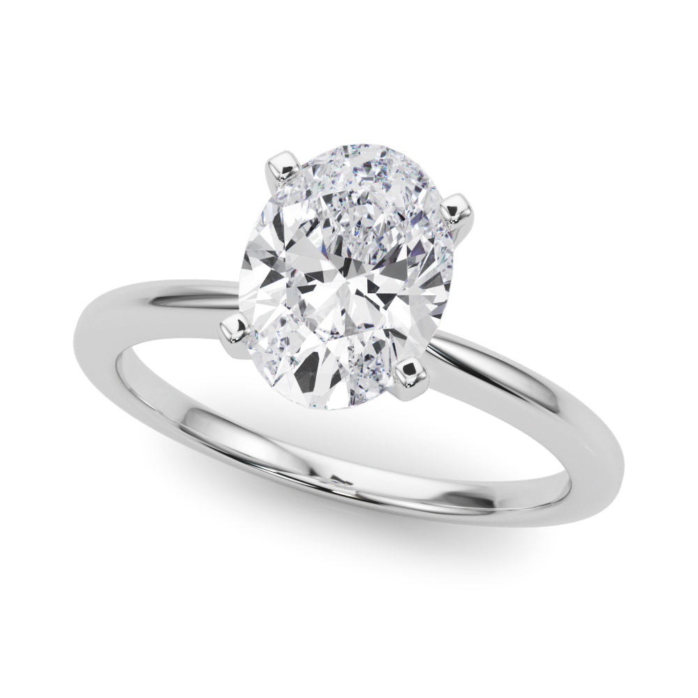 Refined Solitaire For Peg Head Round Diamond Engagement Ring — 9K/18K Gold & Platinum