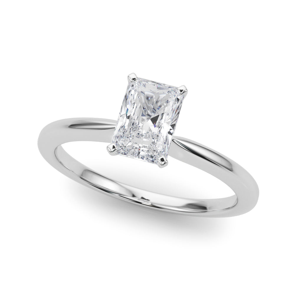 Refined Solitaire For Peg Head Round Diamond Engagement Ring — 9K/18K Gold & Platinum